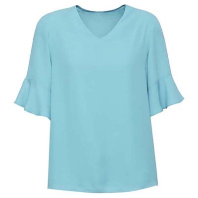 Womens Aria Fluted Sleeve Blouse Thumbnail