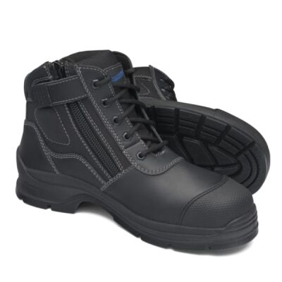 Blundstone WorkFit - Black leather zip side w/TPU toe Thumbnail