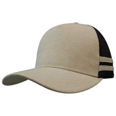 American Premium Twill/Mesh Deep Fit Trucker with Stripes Thumbnail