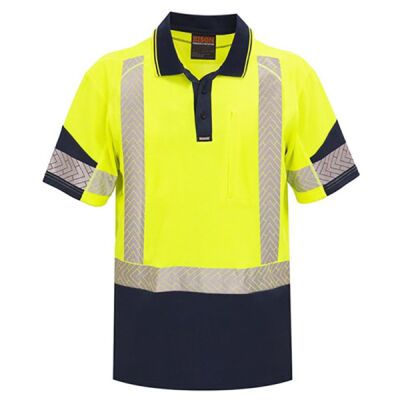 Polo Day/Night Quick-Dry Cotton Backed Yellow/Navy  Thumbnail