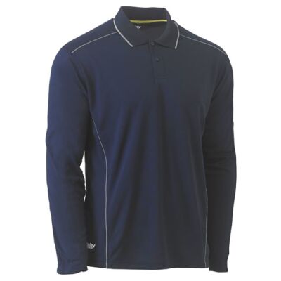 Cool Mesh Polo w/ Reflective Piping L/S Thumbnail