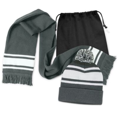 Commodore Scarf and Beanie with Pom Pom Set Thumbnail
