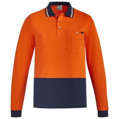 Mens Hi Vis Cotton L/S Polo Thumbnail