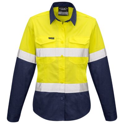 Womens Rugged Cooling Taped Hi Vis L/S Spliced Shirt Thumbnail
